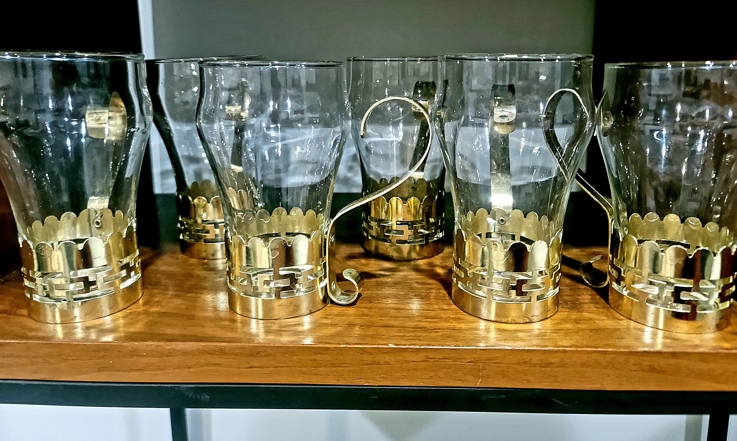Vintage 1950's Kitchen Fountain Soda Glassware Set By G.P.G. Glass
