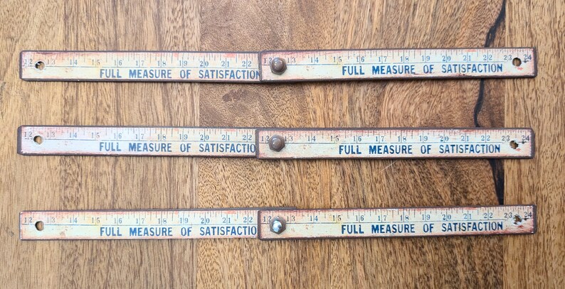 Three, Folding Metal Rulers, Odd Scale, 13