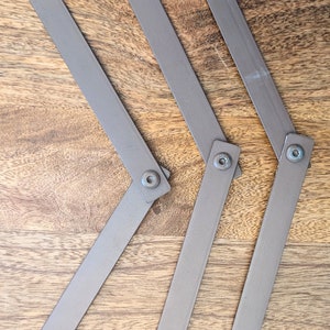 Three, Antique Folding Metal Rulers, Odd Scale, 13