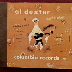Vinilo vintage de 1947, set de cuatro discos, Al Dexter, Canciones del suroeste, regalo de discos vintage, música country vintage, regalo del oeste, 78 rpm
