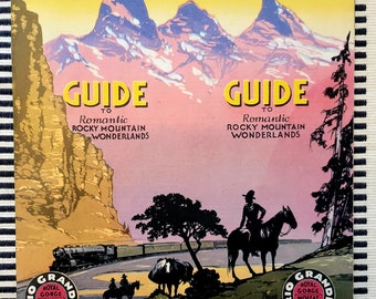 1932 Original, Rocky Mountain Wonderlands Guide Vintage Book, Vintage Travel Collectors, Vintage National Parks, Litho Art Gift, 76 Pages