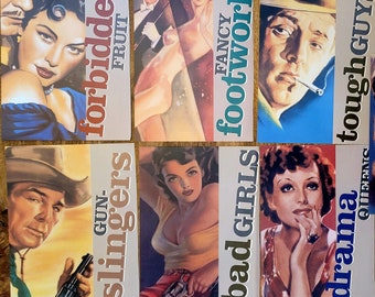 Sette stampe a tema di film vintage, collezionista di vecchia Hollywood, riproduzione di teatro vintage, regalo d'arte per collezionisti di film retrò, stampe d'arte vintage