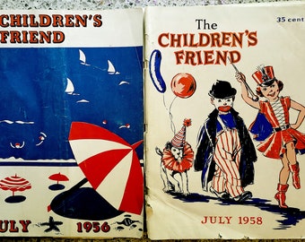 1950s, TWO, Children's Friend, Vintage Magazines, Vintage Scrapbooking, Kids Activities, Vintage Schoolhouse, Mid Century Collectors