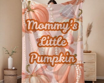 Mommy's Little Pumpkin Coquette Blanket Newborn Blanket Girl Baby Blanket Fall Baby Coming Home Pumpkin Throw Autumn Baby Shower Gift