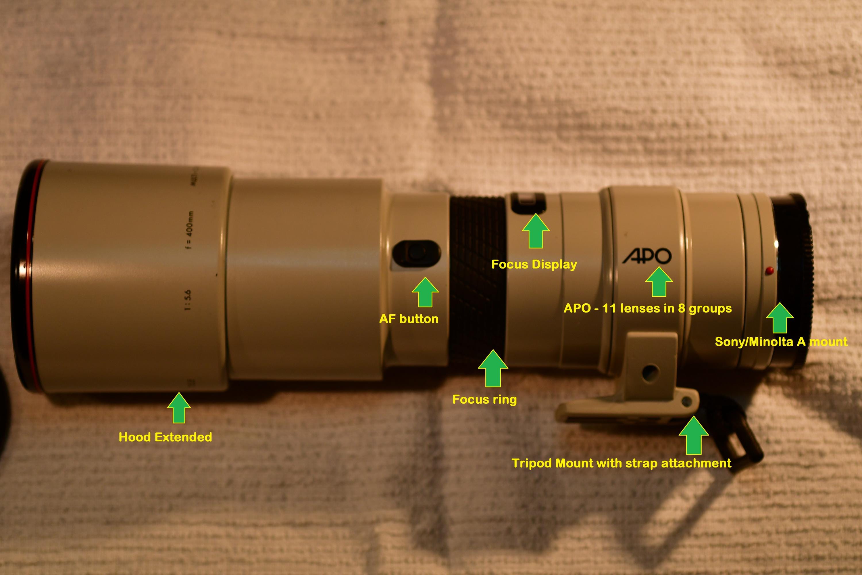 Sony Minolta A Mt, AF, APO 400mm Super Telephoto, Prime