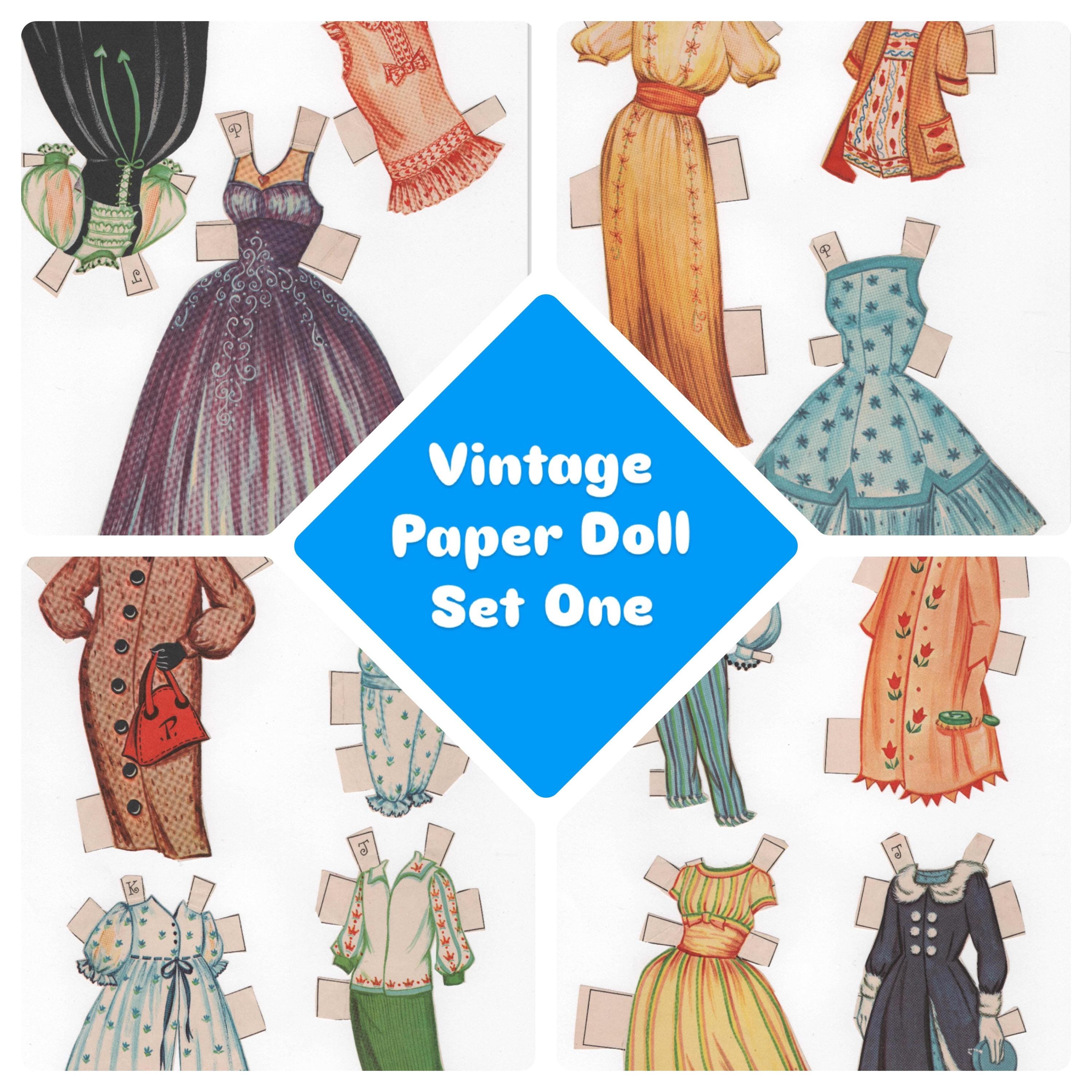 Digital Download: Vintage Paper Doll Dresses for Junk Journals - Etsy