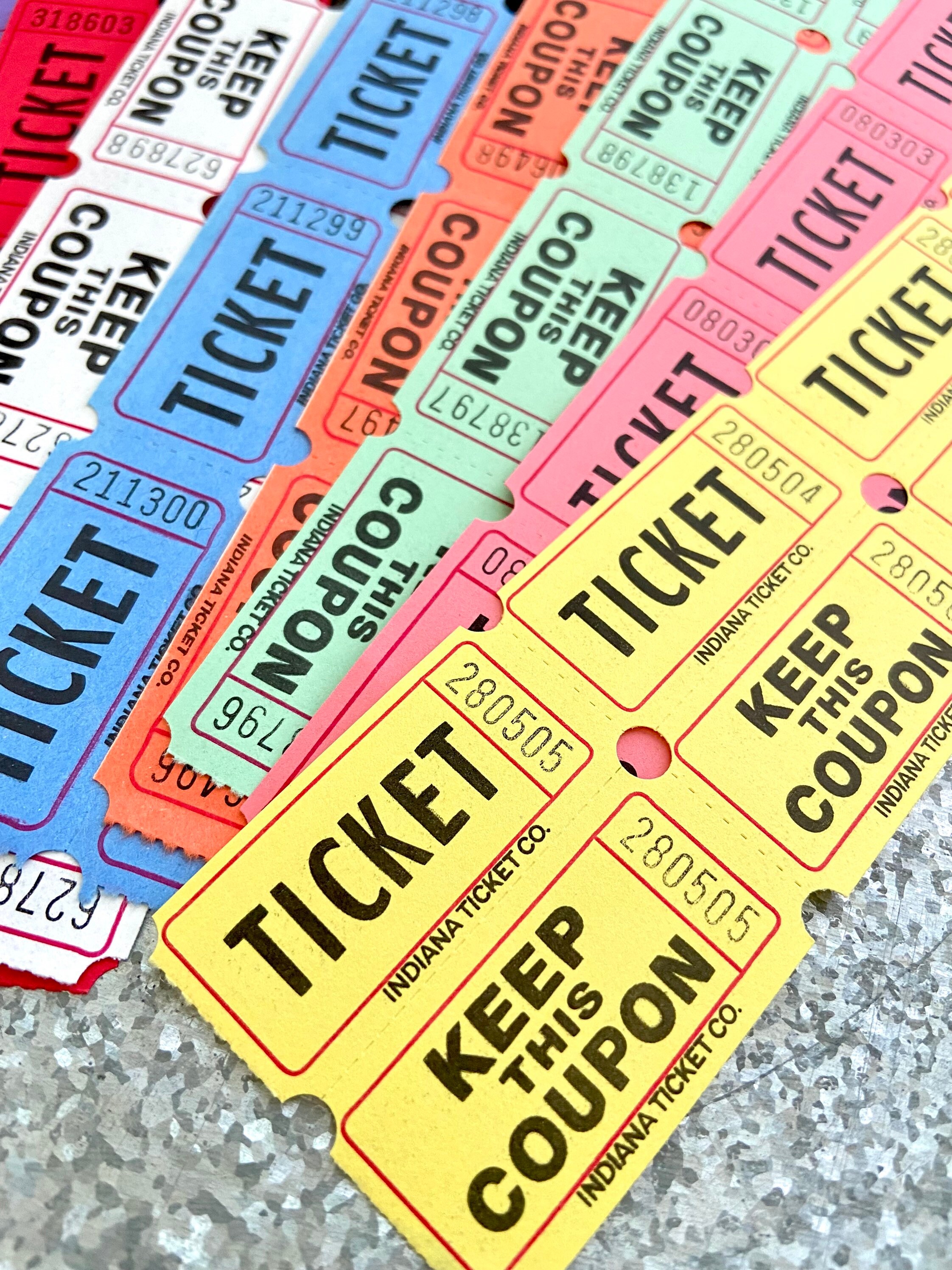 8 Multi Color Tickets Rainbow Etsy