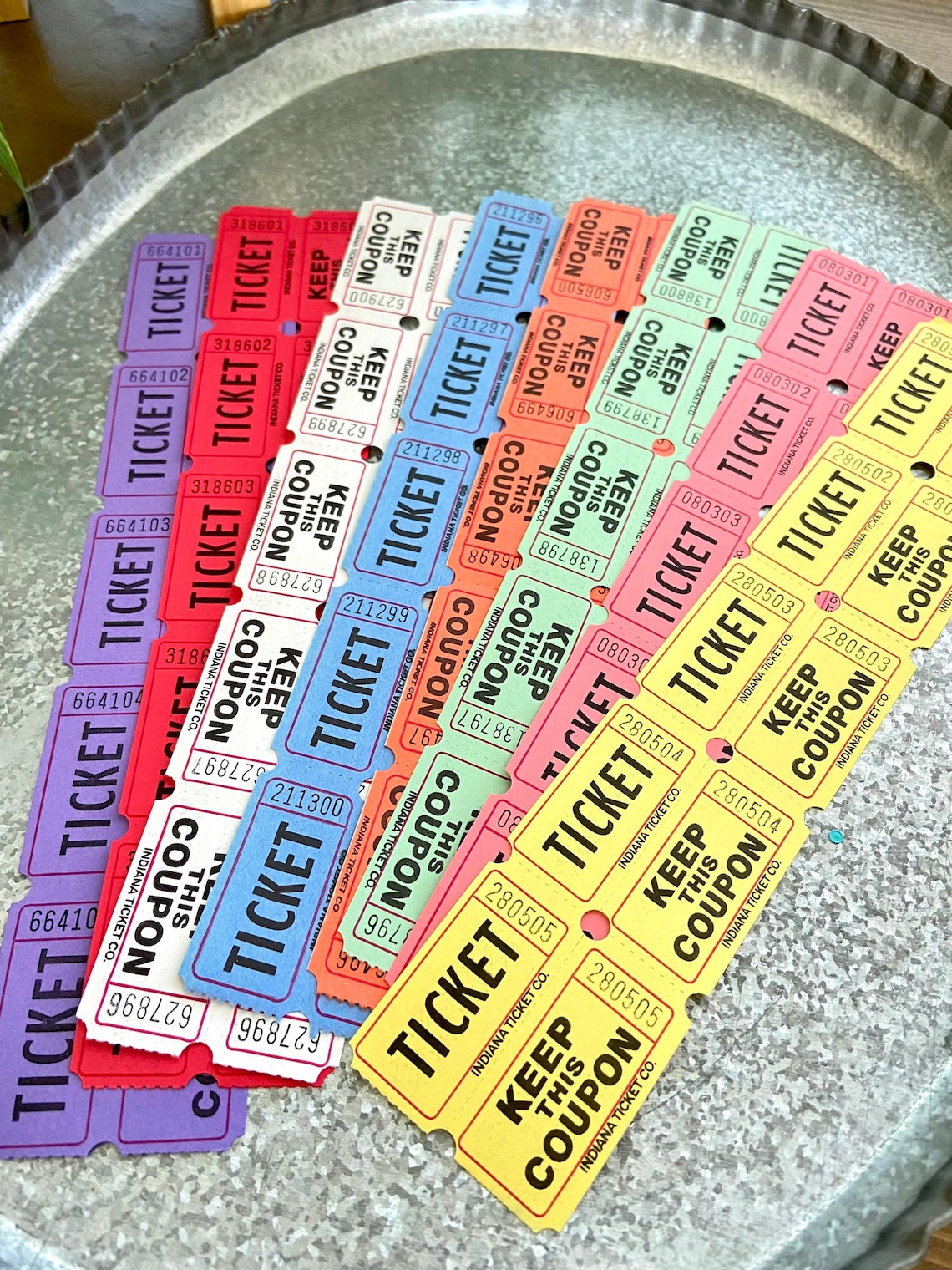 8 Multi Color Tickets Rainbow Etsy