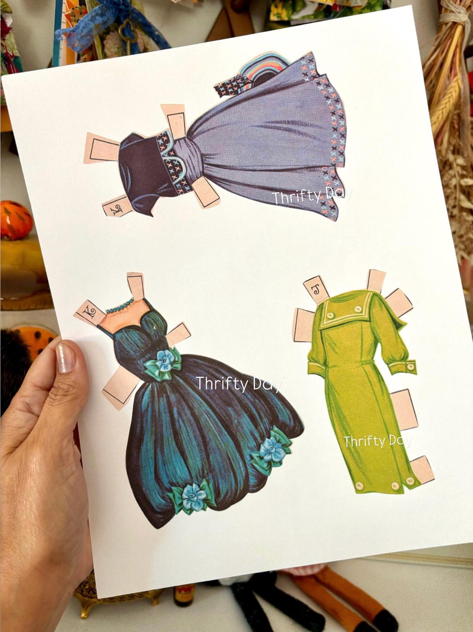 Digital Download: Vintage Paper Doll Dresses for Junk Journals - Etsy
