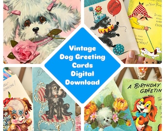 Digital Download: Vintage Pup Greeting Cards