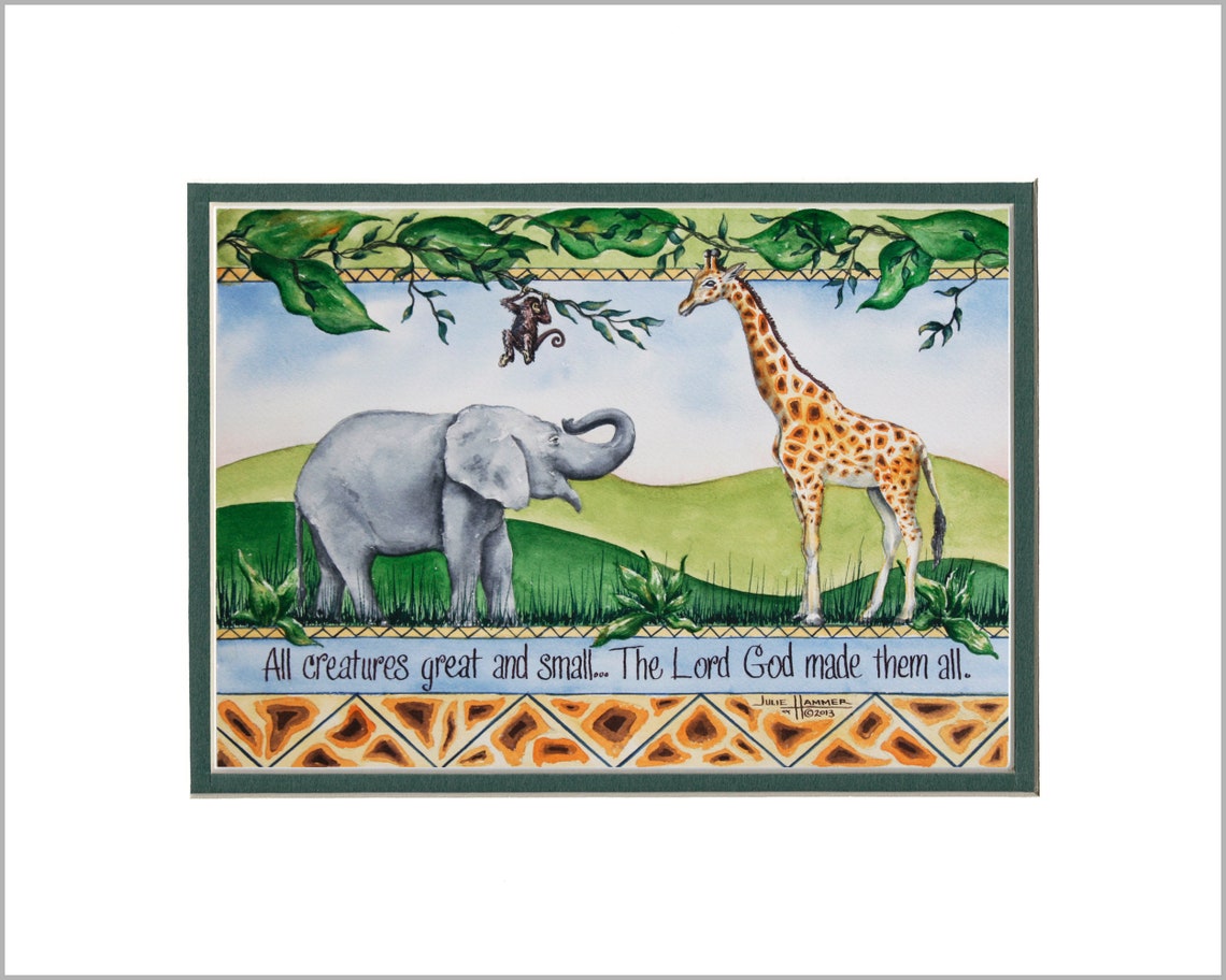 All Creatures Great and Small Watercolor Art Print - Etsy