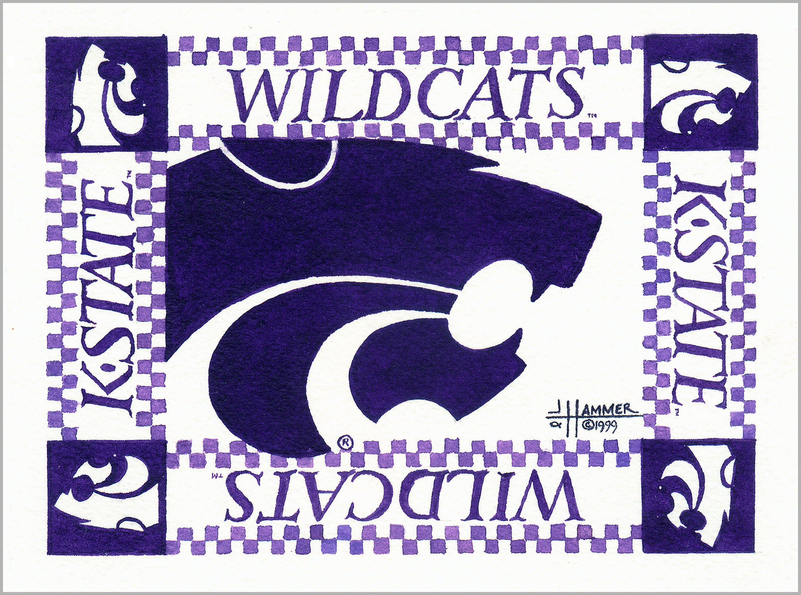 Kansas State University KSU Powercat Watercolor Art Print - Etsy India