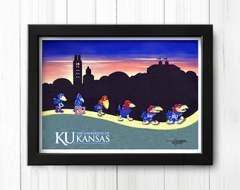 Kansas University, March of the Jayhawks Acrylic Art Print