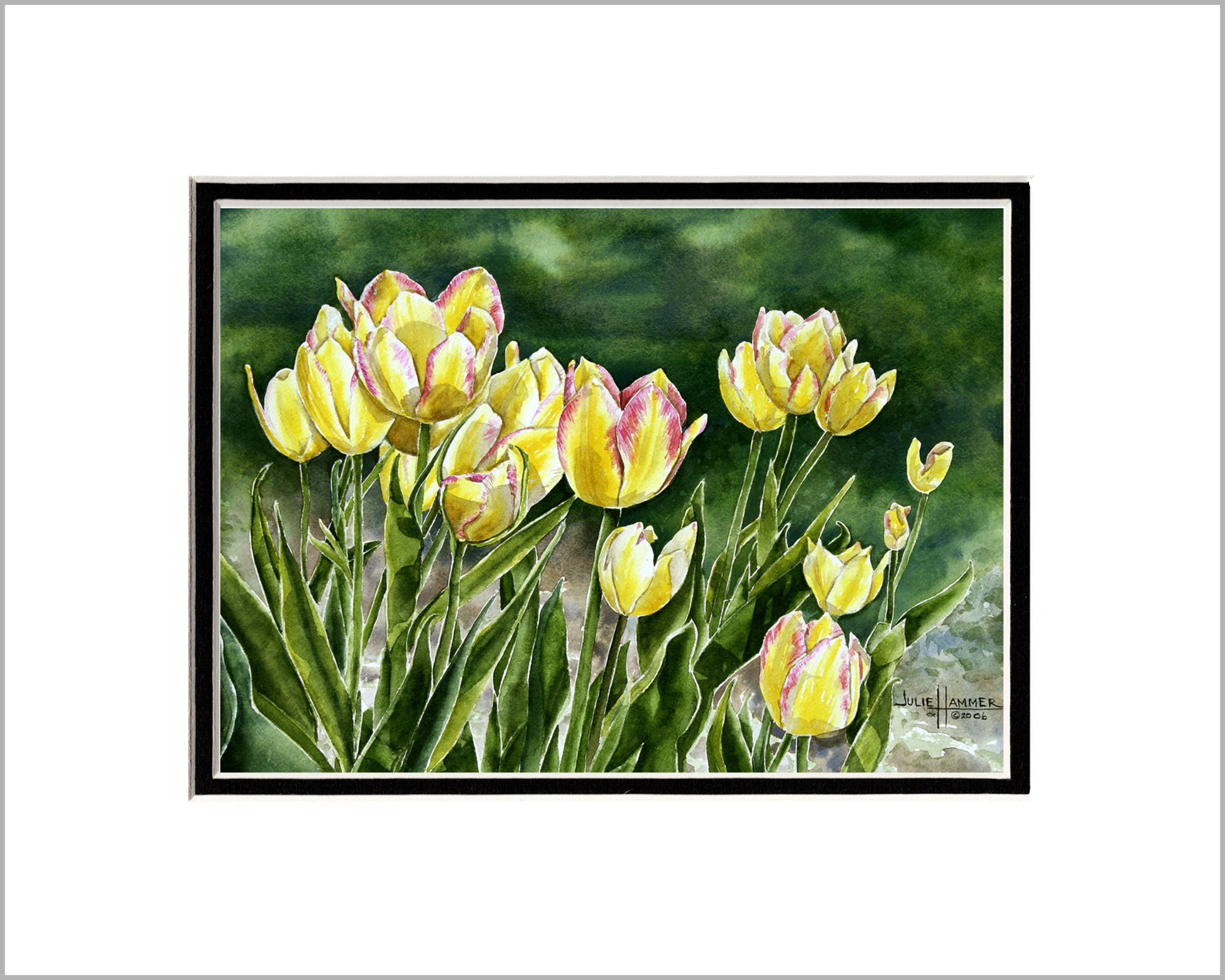 Yellow Tulips Watercolor Art Print - Etsy