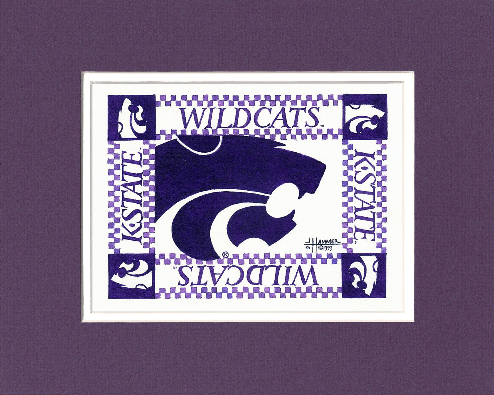 Kansas State University KSU Powercat Watercolor Art Print Etsy