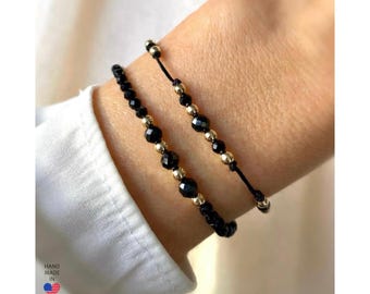 Black Tourmaline Bracelet, Sterling Silver Protection Gemstones