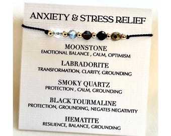 Anxiety & Stress Relief Bracelet. Crystal Healing Bracelet. Healing Gemstone. Protection Grounding Bracelet. Emotional Support Bracelet.