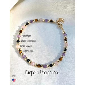 Empath Protection Bracelet, Grounding & Protecting Crystals, Energy Shield, Gift for Empaths, Black Tourmaline Protection, Empath Jewelry