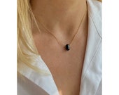Onyx 14kt Gold Filled Necklace. Onyx Citrine Necklace. Onyx Double Terminated Point Necklace. Onyx Pendant. December Birthstone Necklace.