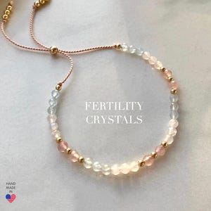Fertility Crystal Bracelet, IVF Warrior Gift, Trying to Conceive, Gift for Mom to Be, Pregnancy Encouragment, Fertility Support Gemstones