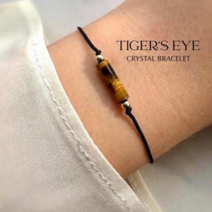 Pulsera de cordón de ojo de tigre, protección, riqueza y coraje, energía positiva, ajustable, pulsera de buena fortuna, apilable.