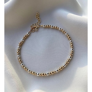Gold Filled & Sterling Silber Perlenarmband - 3 mm Armband