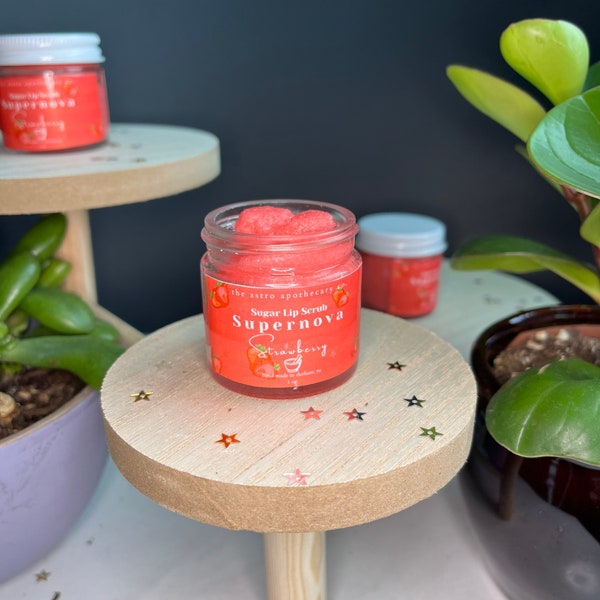 Strawberry Supernova Lip Scrub | Sugar Lip Scrub | Exfoliating + Moisturizing |