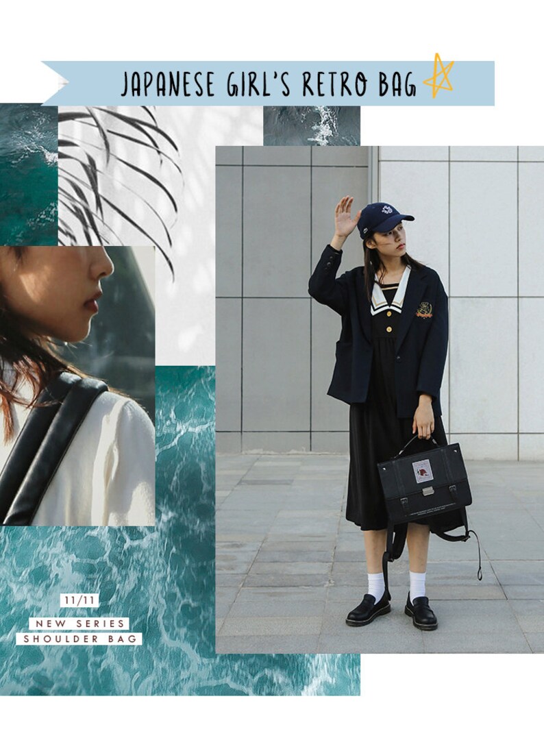 Japanese School Girl Style Retro Backpack & Shoulder Bag - Etsy