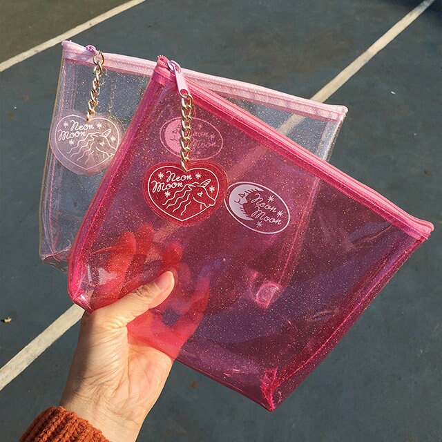 Lovely Clear Glittering PVC Jelly Cosmetic Pouch Etsy