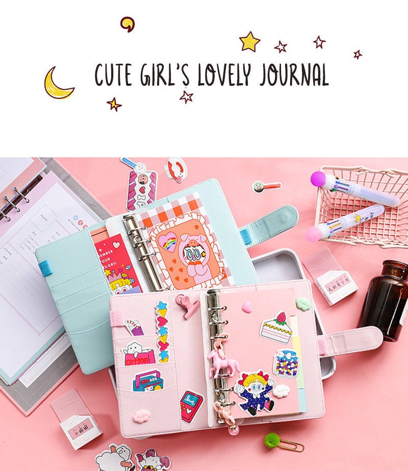 Cute Girl's Lovely Pink Journal Set / Daily Diary / Etsy Cute Girl's Lovely Pink Journal Set / Daily Diary / Etsy