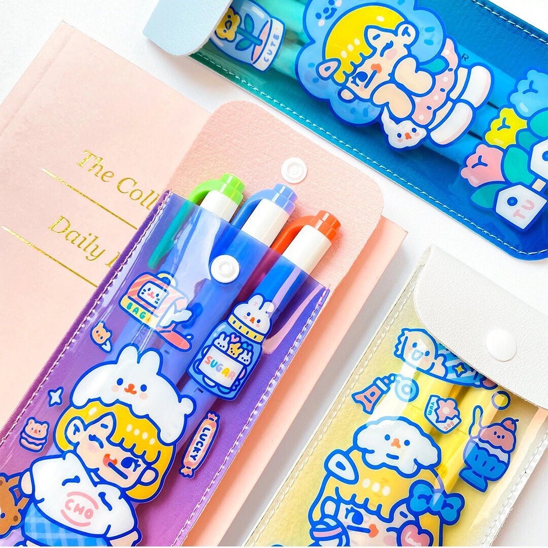 Cute Japanese Style Jelly PVC Transparent Pencil Case Storage - Etsy Canada