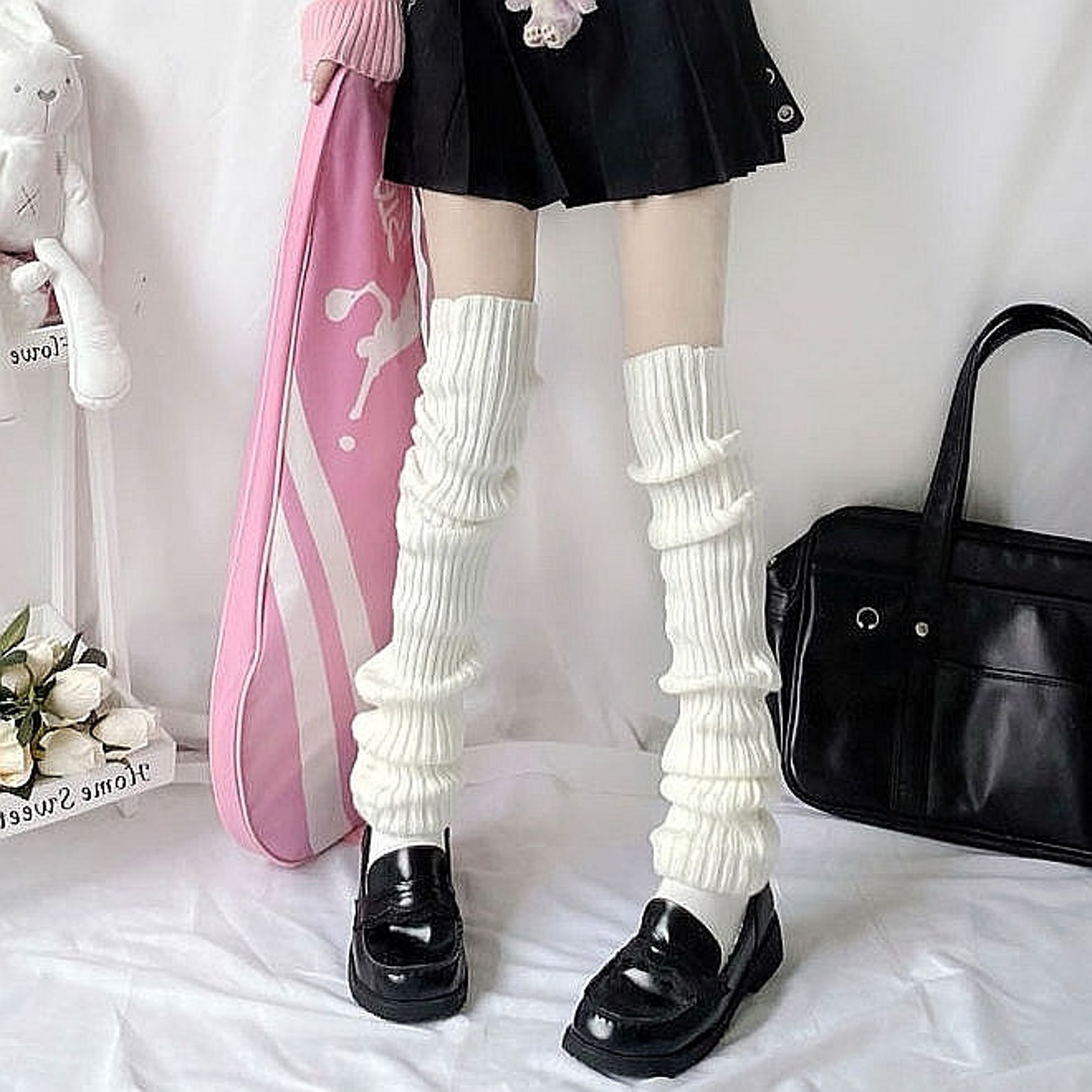 Japanese School Girl Style Super Cute Simple Long Knee Socks - Etsy