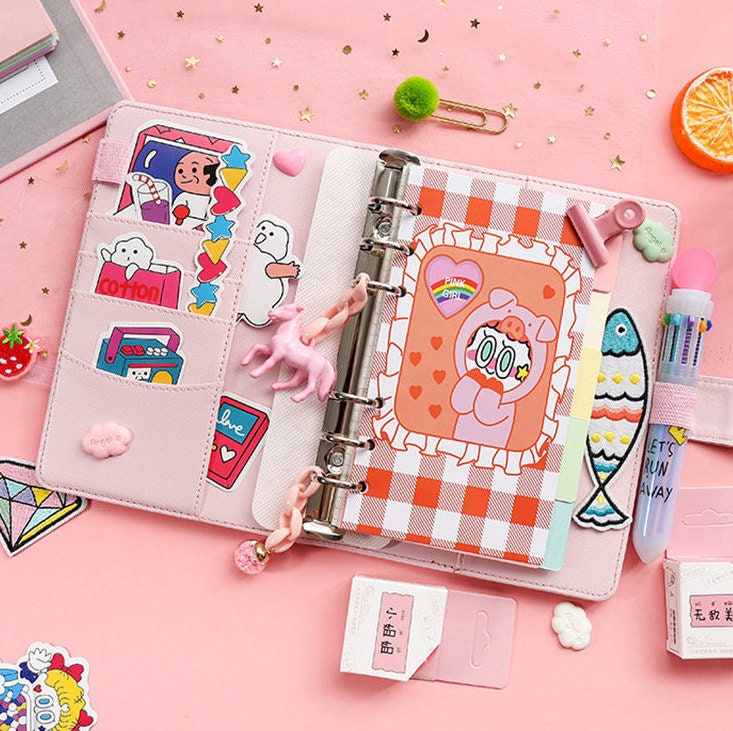 138PCS Notebooks Journals Gift Box Set Girls Kawaii Korean Stationery  Budget Book Pink Sketchbook Time Management Planner Diary - AliExpress