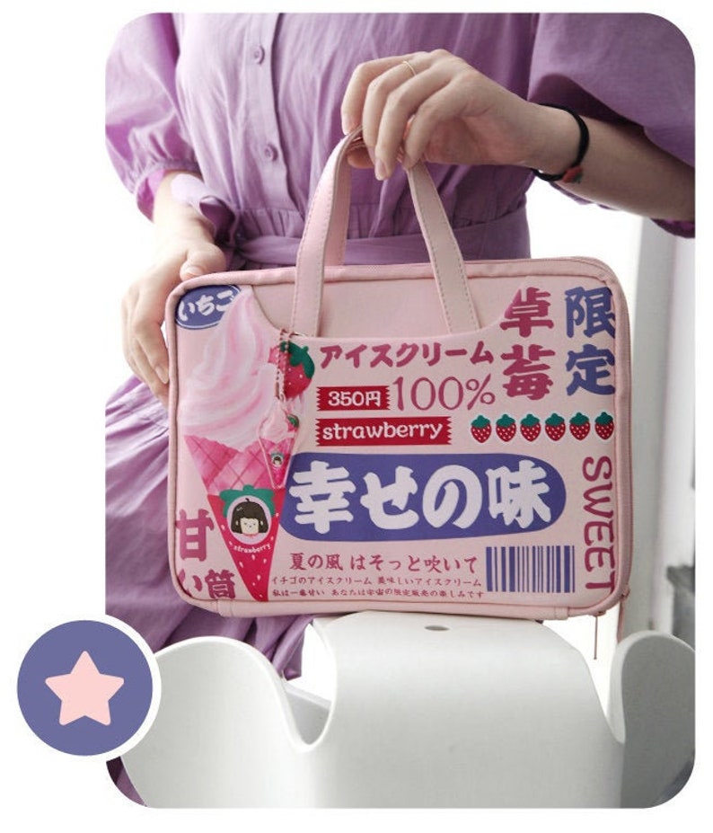 Jolie sacoche pour tablette et ordinateur portable / Sac de protection pour ordinateur portable avec inscription japonaise image 3