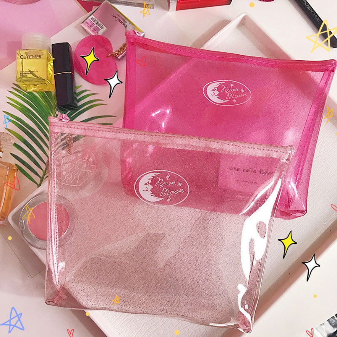 Lovely Clear Glittering PVC Jelly Cosmetic Pouch Etsy