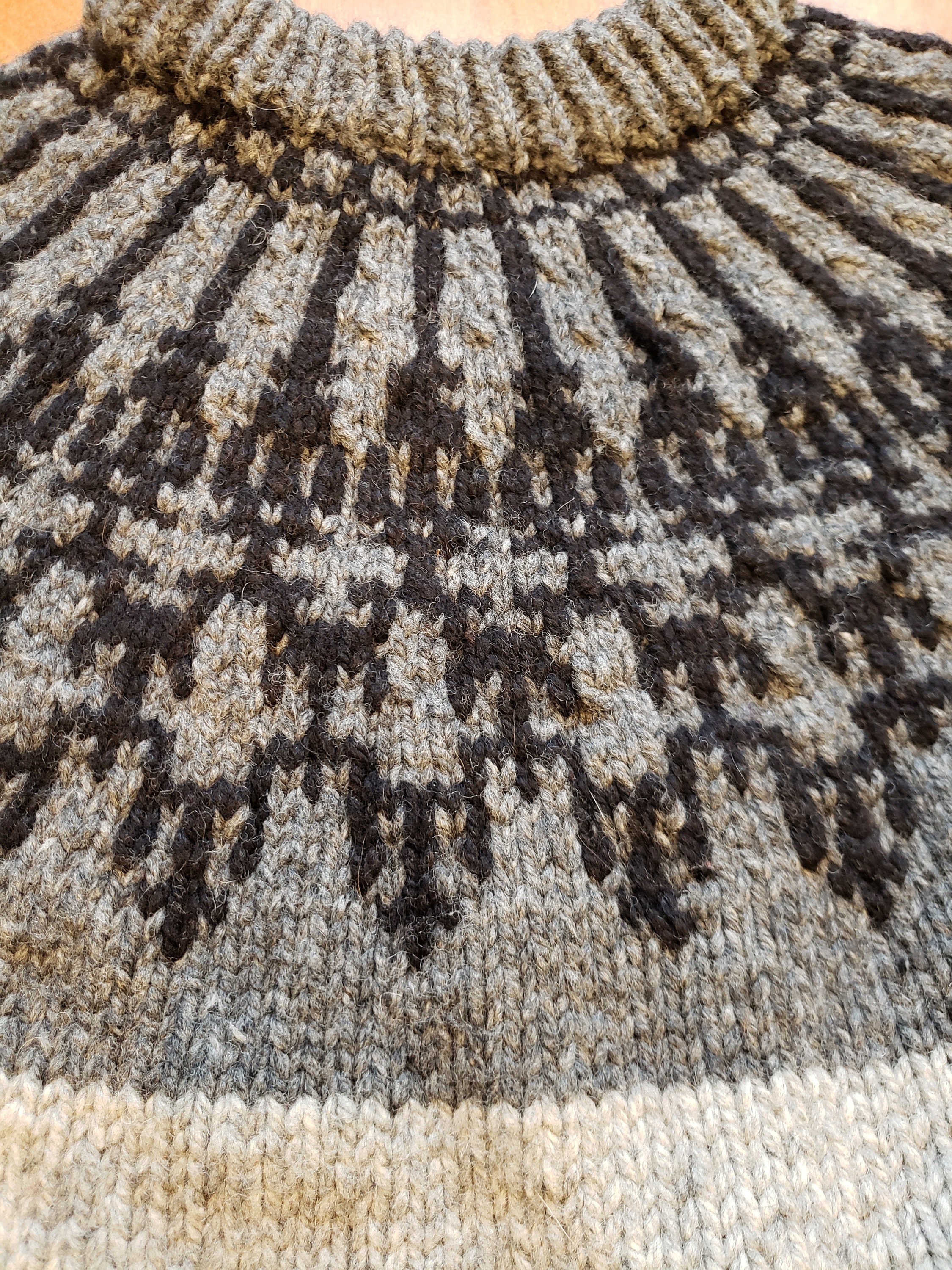 Icelandic Pattern Wool Sweater Etsy