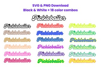 Pickleballer Design • Mini Pickleball, 18 Colors (SVG, PNG Digital Download) • Cricut • Canva