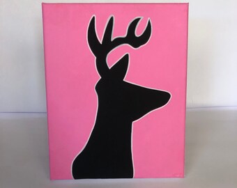 Deer Head Hand Painted Painting