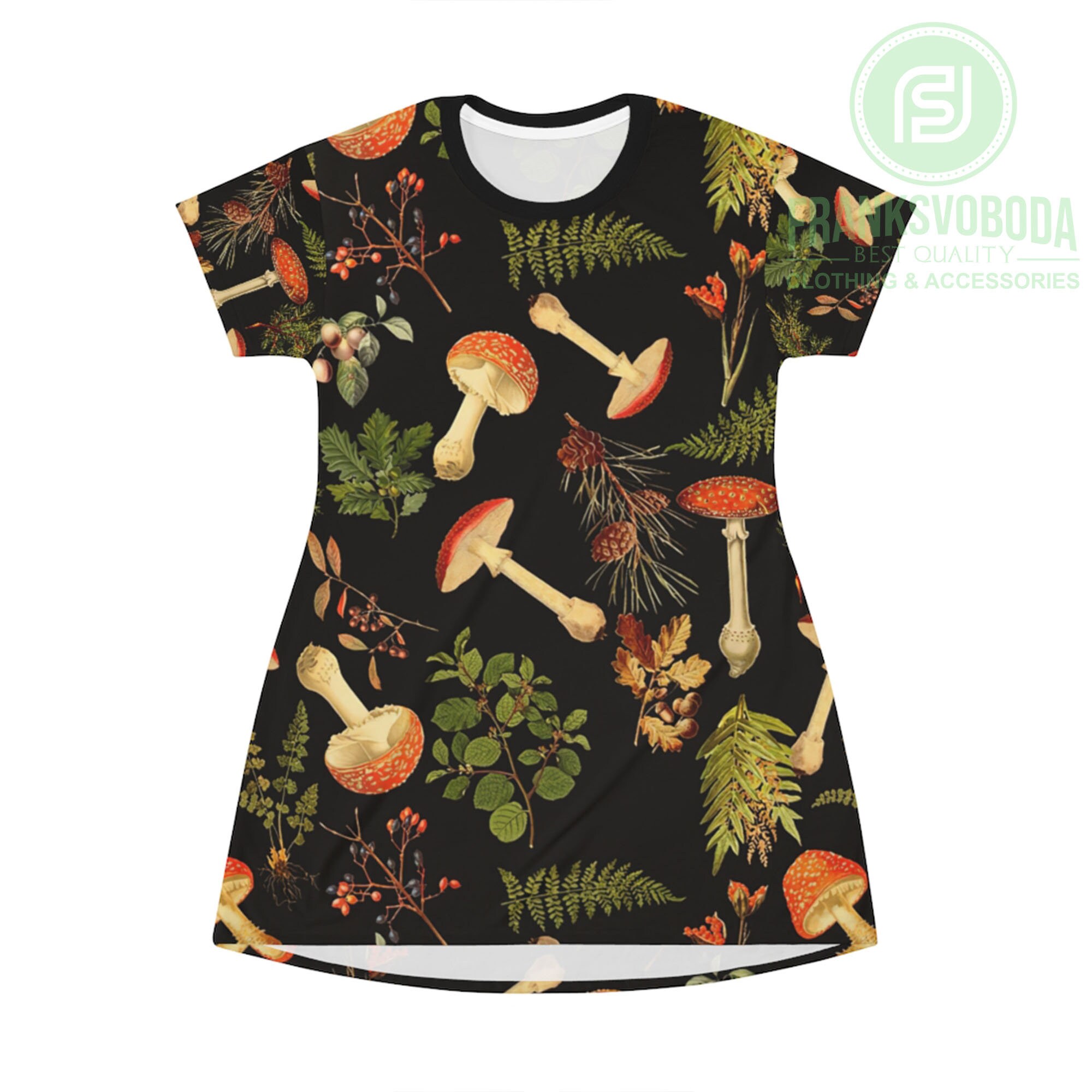 Mushroom Dress Vintage Dress Mushroom Forest Floral Dress Etsy