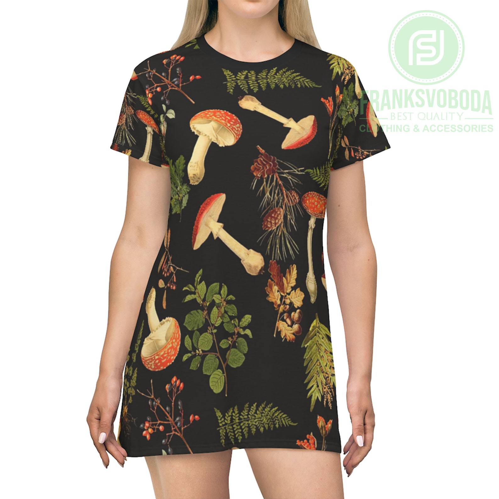 Mushroom Dress Vintage Dress Mushroom Forest Floral Dress | Etsy