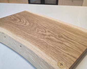 Live Edge Oak Serving Board, Rustic English Oak Charcuterie, Handmade UK