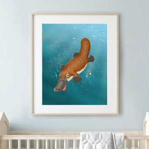 Platypus Kids Print | Platypus Art Print | Platypus Gifts | Platypus Nursery Art | Australian Nursery Prints | River Nursery Decor