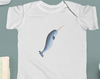 Narwhal baby outfit, narwhal baby clothes, bodysuit baby, cute onesies for babies girl, onesies for babies boy, narwhal babygrow