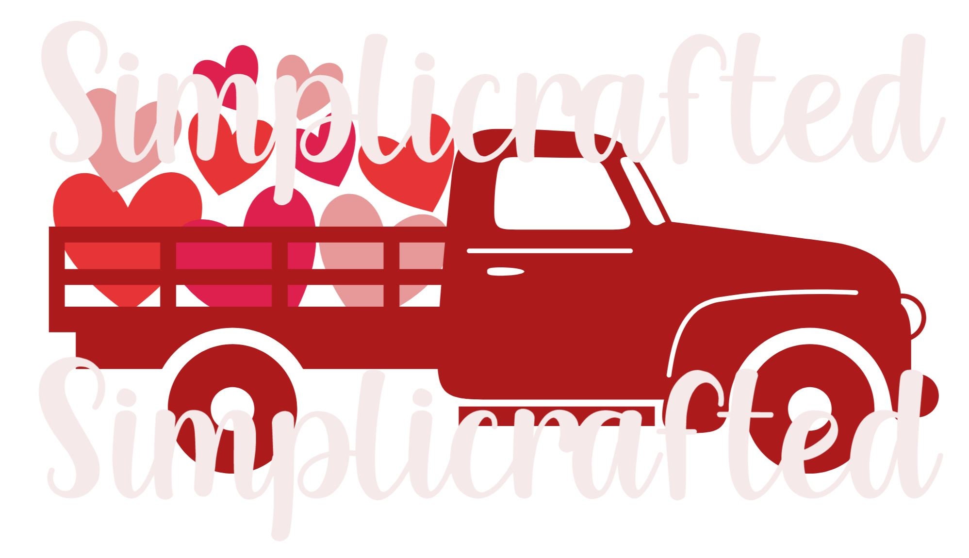 Love truck with hearts Etsy