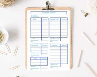 Paycheck Budget | Paycheck Planner | Paycheck Tracker | Paycheck Organizer | Budget Paycheck | Paycheck to Paycheck Budget