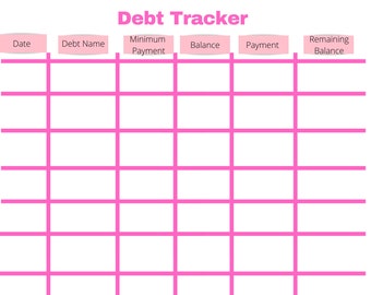 Debt Tracker | Debt Free | Schuld Schneeball Methode | Debt Tilgung | Schuld Lawine | Druckbar
