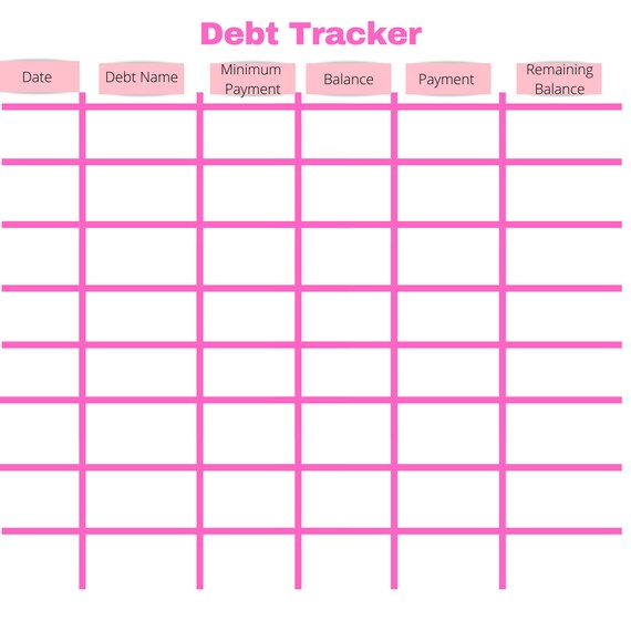 Debt Tracker | Debt Free | Debt Snowball Method | Debt Payoff | Debt Avalanche | Printable
