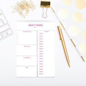 Daily Tasks | Daily Planner | Daily Organizer | Schedule | Printable