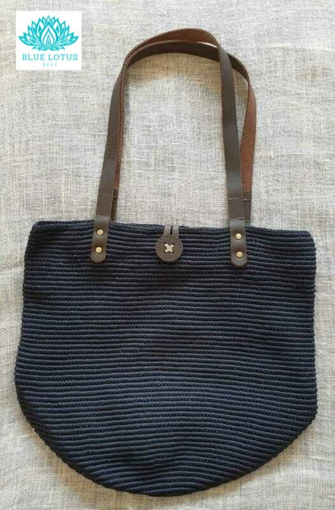 Crochet Handmade Shoulder Bag With Strap LeatherFree Shipping Etsy