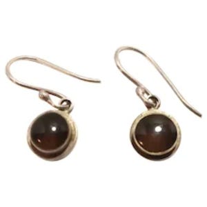 Vintage Sterling Silver Smoky Quartz Drop Earrings